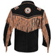 MENS COWBOY WESTERN SUEDE LEATHER JACKET WITH BONES BEADS FRINGES - BIKERS STYLE MENS CLASSIC FASHION. - MNEX PRO FIGHTING LIMITED