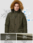 Mens Fleece Jacket Windbreaker Parka Removable Hood Army Green S WenVen - MNEX PRO FIGHTING LIMITED