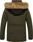 Mens Fleece Jacket Windbreaker Parka Removable Hood Army Green S WenVen - MNEX PRO FIGHTING LIMITED