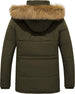 Mens Fleece Jacket Windbreaker Parka Removable Hood Army Green S WenVen - MNEX PRO FIGHTING LIMITED