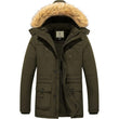 Mens Fleece Jacket Windbreaker Parka Removable Hood Army Green S WenVen - MNEX PRO FIGHTING LIMITED