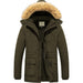 Mens Fleece Jacket Windbreaker Parka Removable Hood Army Green S WenVen - MNEX PRO FIGHTING LIMITED