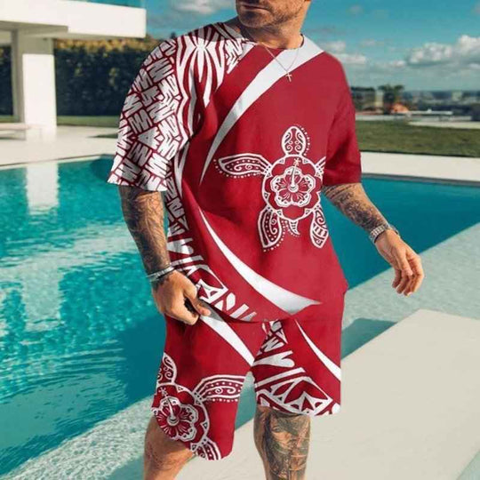 Men's Printed T-Shirt & Shorts Set – Casual Summer Two-Piece Outfit - MNEX PRO FIGHTING LIMITED