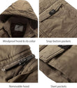 Men's Thickened Fleece Parka Jacket With Removable Hood - Size S, Insulated - MNEX PRO FIGHTING LIMITED