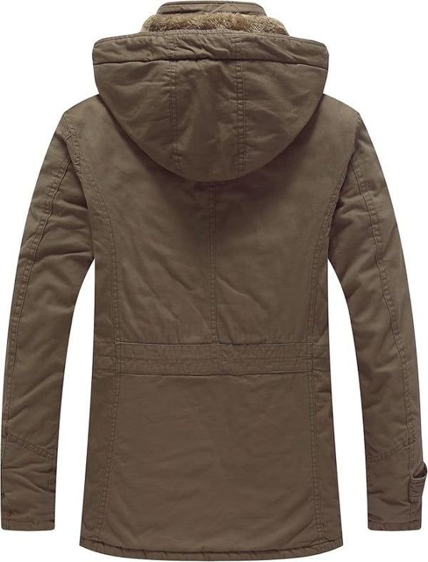 Men's Thickened Fleece Parka Jacket With Removable Hood - Size S, Insulated - MNEX PRO FIGHTING LIMITED