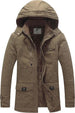 Men's Thickened Fleece Parka Jacket With Removable Hood - Size S, Insulated - MNEX PRO FIGHTING LIMITED