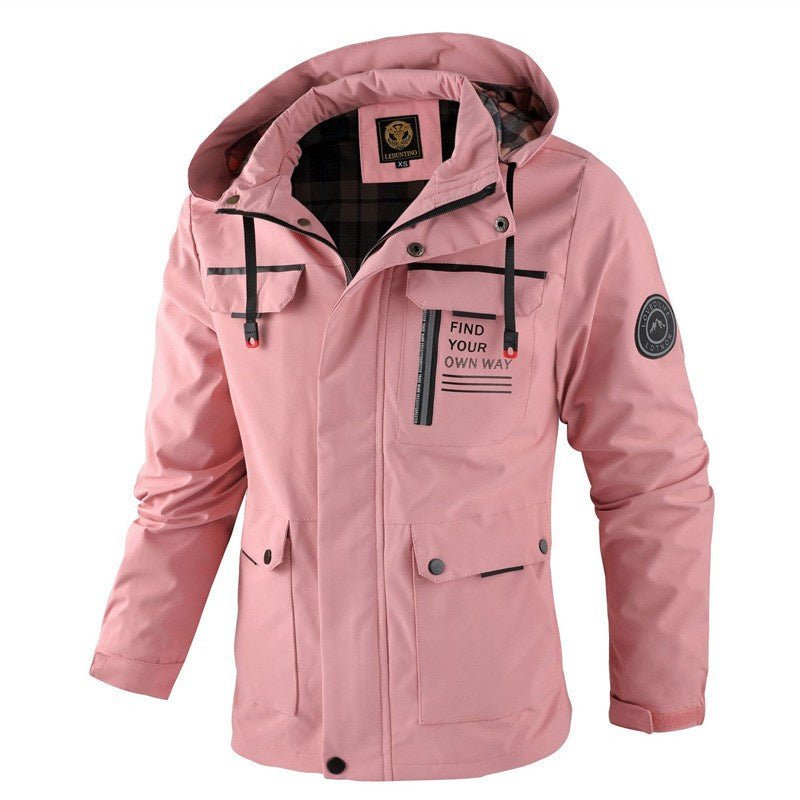 Men's Waterproof Windbreaker Jacket - Hooded Winter Coat with Fleece Lining - MNEX PRO FIGHTING LIMITED