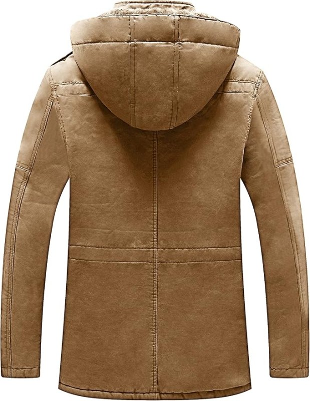 Mens Winter Parka Jacket Thick Fleece Lining Hooded Coat WenVen, Size XL - MNEX PRO FIGHTING LIMITED