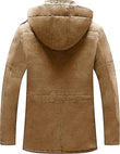 Mens Winter Parka Jacket Thick Fleece Lining Hooded Coat WenVen, Size XL - MNEX PRO FIGHTING LIMITED