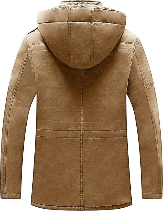 Mens Winter Parka Jacket Thick Fleece Lining Hooded Coat WenVen, Size XL - MNEX PRO FIGHTING LIMITED