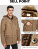 Mens Winter Parka Jacket Thick Fleece Lining Hooded Coat WenVen, Size XL - MNEX PRO FIGHTING LIMITED