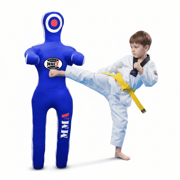 MNEX Pro Standing Dummy - 4ft Unfilled BJJ MMA Training (Blue) - MNEX PRO FIGHTING LIMITED