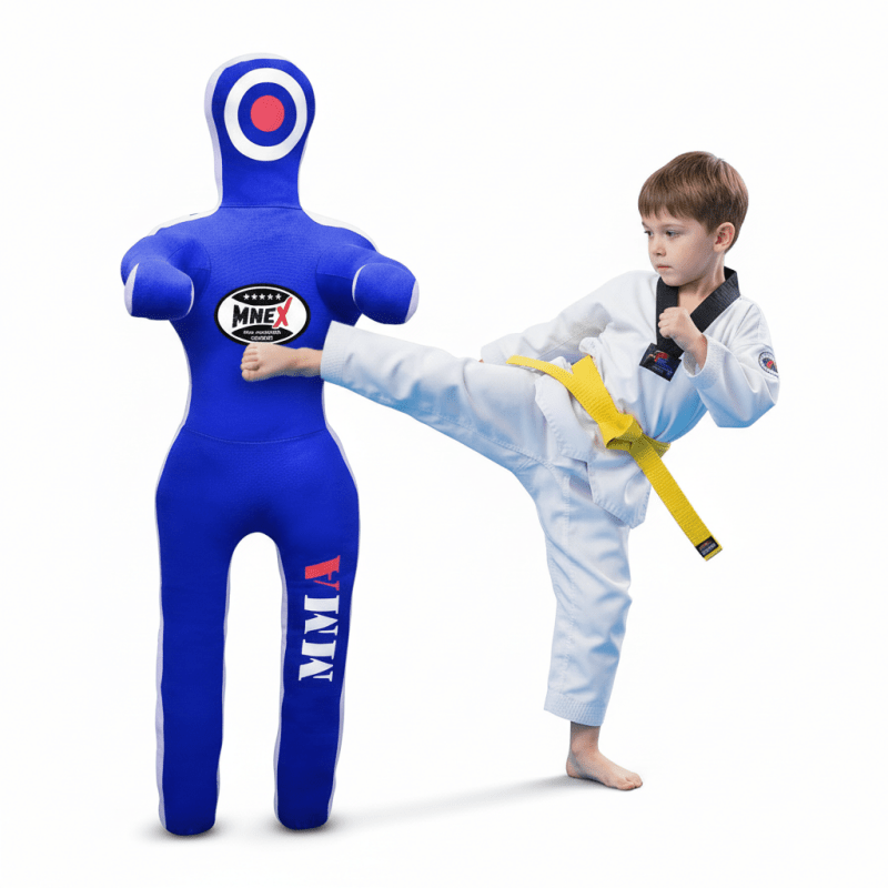MNEX Pro Standing Dummy - 4ft Unfilled BJJ MMA Training (Blue) - MNEX PRO FIGHTING LIMITED