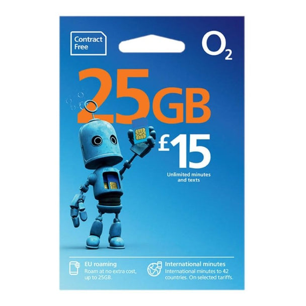 O2 UK Prepaid SIM - 21GB Data Unlimited Calls Free EU Roaming - MNEX PRO FIGHTING LIMITED