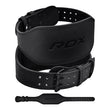 RDX 6R 6 Inch Leather Black Gym Belt#color_black