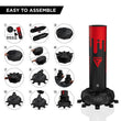 RDX F9 5FT ADULTS FREE STANDING PUNCH BAG WITH BAG MITTS#color_red