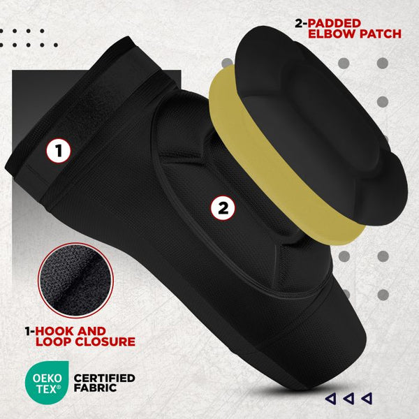 RDX Elbow Foam Pad OEKO-TEXÂ® Standard 100 certified#color_black