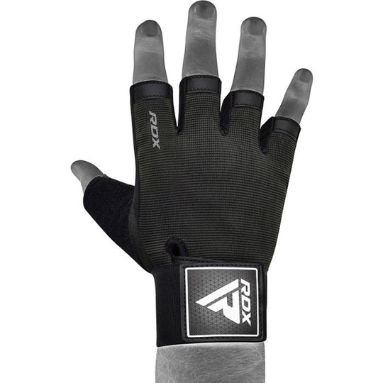 RDX T2 Weightlifting Half Finger Gym Gloves#color_black