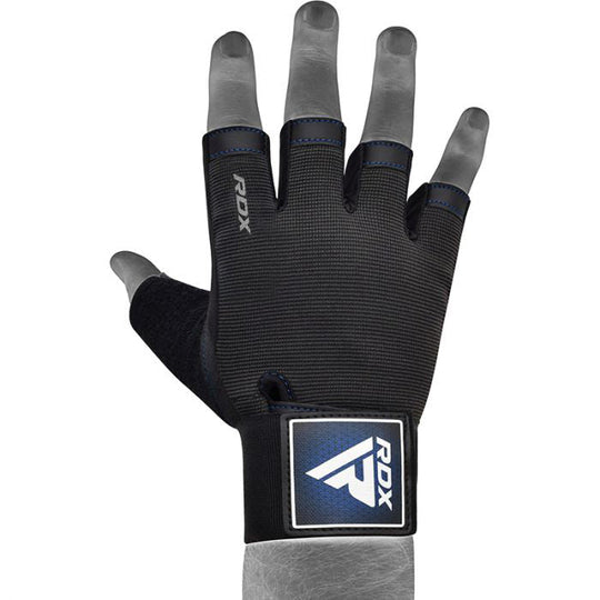RDX T2 Weightlifting Half Finger Gym Gloves#color_blue