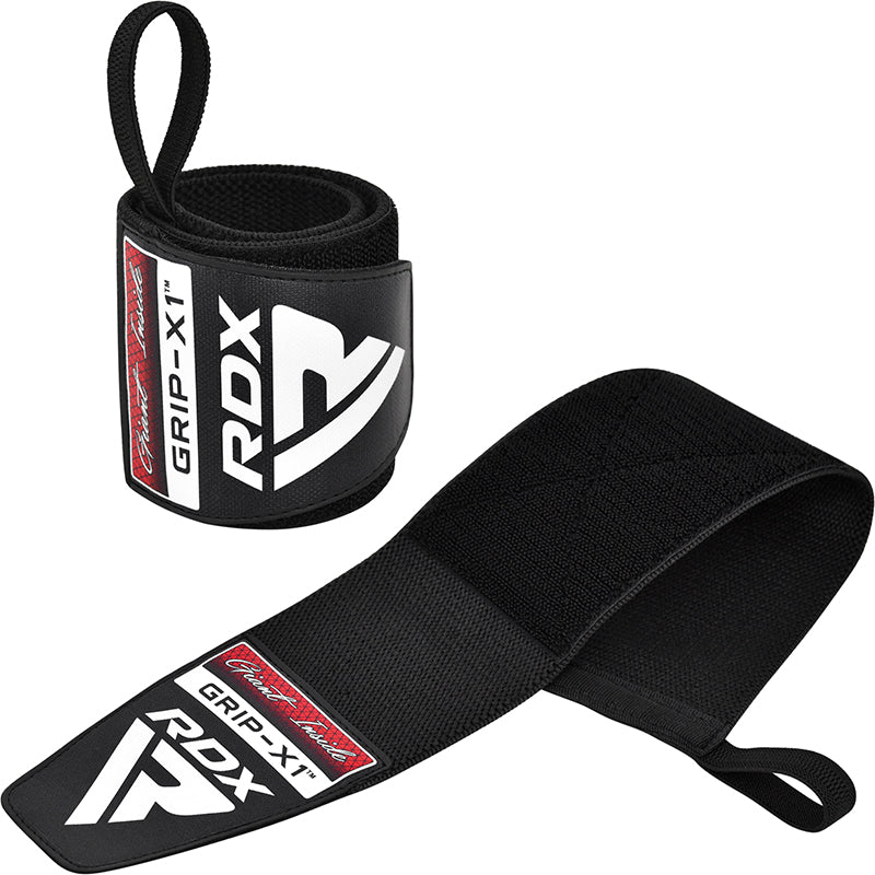 RDX W3 IPL USPA Approved Powerlifting Wrist Support Wraps with Thumb Loops OEKO-TEXÂ®Â Standard 100 certified#color_black