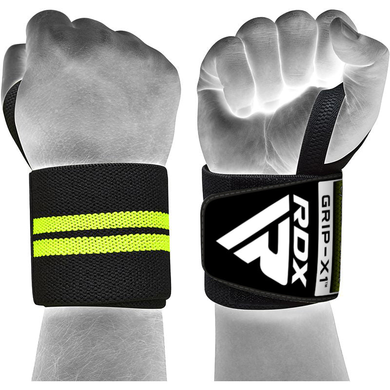 RDX W3 IPL USPA Approved Powerlifting Wrist Support Wraps with Thumb Loops OEKO-TEXÂ®Â Standard 100 certified#color_blackgreen
