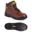 Sterling Black and Brown Full Grain Leather Hiking and Safety Work Boot Trainer with Steel Toe Cap - MNEX PRO FIGHTING LIMITED