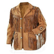 Traditional Western Leather Jacket with Fringe - Native American Style - MNEX PRO FIGHTING LIMITED