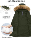Wantdo Women's Long Winter Puffer Coat Waterproof Jackets Army Green - MNEX PRO FIGHTING LIMITED