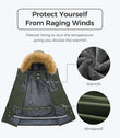 Wantdo Womens Ski Jacket Waterproof Snowboarding Winter Coat - Army Green XL - MNEX PRO FIGHTING LIMITED