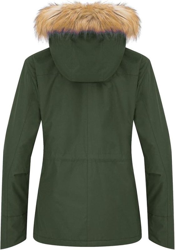 Wantdo Womens Ski Jacket Waterproof Snowboarding Winter Coat - Army Green XL - MNEX PRO FIGHTING LIMITED