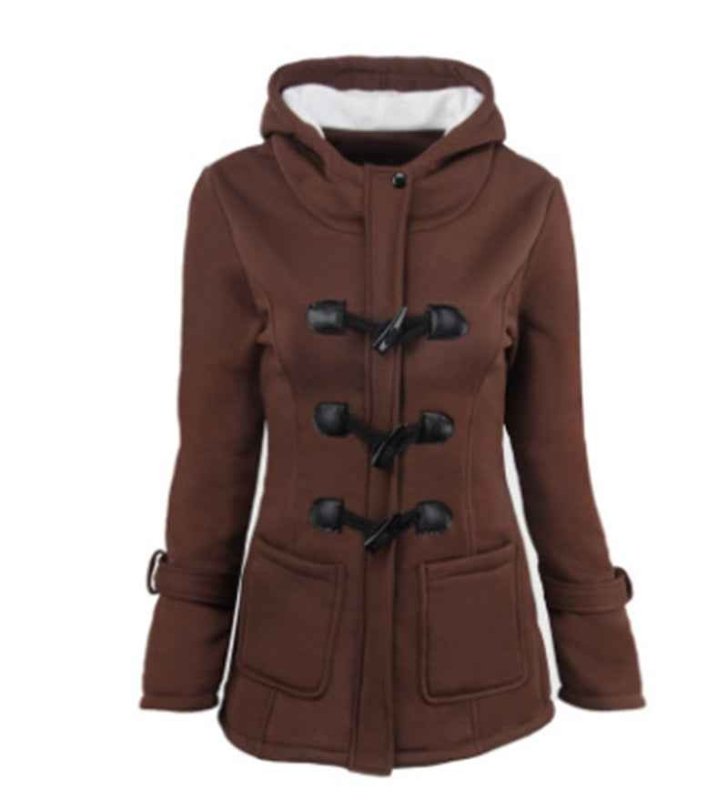 Warm Winter Fur Collar Jacket for Women — Long Down Coat Parka with Hood, Horn Buttons, Plus Sizes S–6XL - MNEX PRO FIGHTING LIMITED