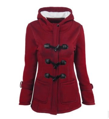 Warm Winter Fur Collar Jacket for Women — Long Down Coat Parka with Hood, Horn Buttons, Plus Sizes S–6XL - MNEX PRO FIGHTING LIMITED