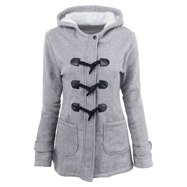 Warm Winter Fur Collar Jacket for Women — Long Down Coat Parka with Hood, Horn Buttons, Plus Sizes S–6XL - MNEX PRO FIGHTING LIMITED