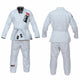 White Brazilian Jiu Jitsu Suits for Mens BJJ Gi Kids/Adult BJJ Suit Kimono Uniform 100% Cotton 450Gsm Preshrunk Lightweight Fabric Ju-Jitsu Suit.
