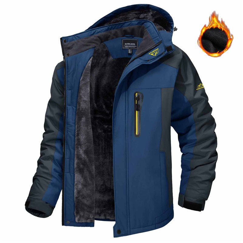 Winter Hooded Jacket Fashion Casual Warm Fleece Coat Windproof Rainproof Parka Windbreaker Men's Top - MNEX PRO FIGHTING LIMITED