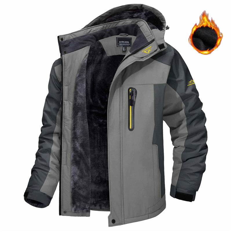 Winter Hooded Jacket Fashion Casual Warm Fleece Coat Windproof Rainproof Parka Windbreaker Men's Top - MNEX PRO FIGHTING LIMITED