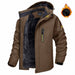 Winter Hooded Jacket Fashion Casual Warm Fleece Coat Windproof Rainproof Parka Windbreaker Men's Top - MNEX PRO FIGHTING LIMITED